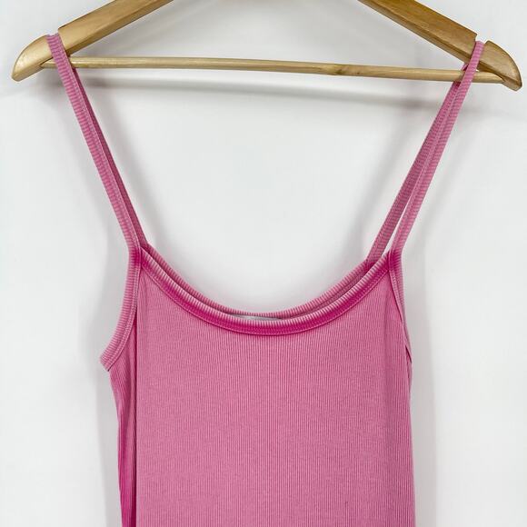 COTTON CITIZEN | The Verona Spaghetti Maxi Dress in Cerise Cast Pink Ombre Rib M - Picture 5 of 13